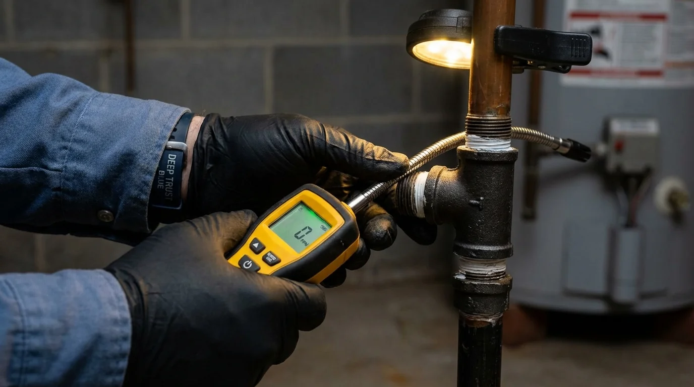 Gas leak detection with electronic sniffer by Johns Plumbing LLC in Brandywine